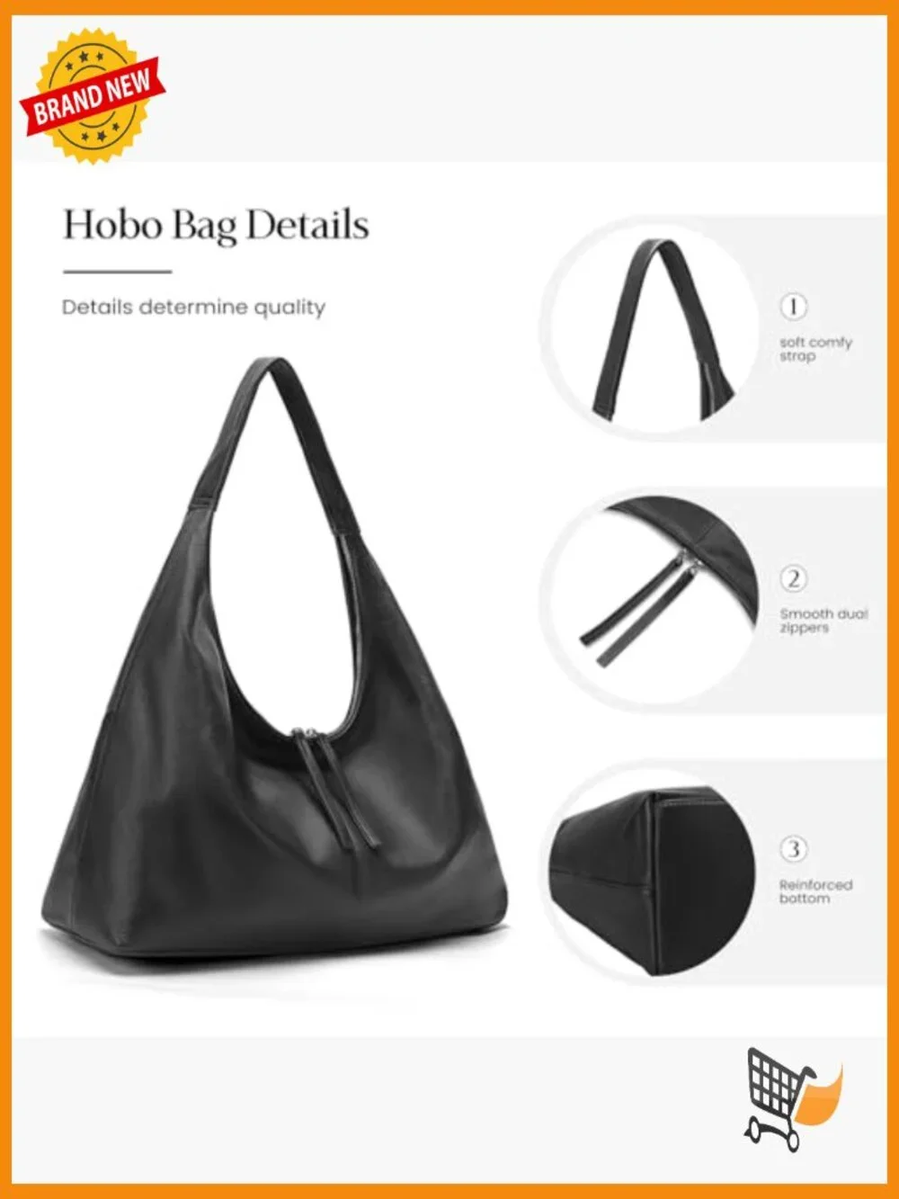 Ultra Soft Leather Slouchy Hobo Bag, Large Tote Purse for Work Travel
